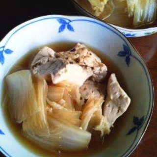 焼き豆腐と白菜の煮物